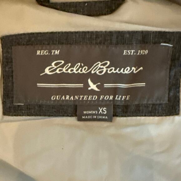 Eddie Bauer Womens Down Puffer Hooded Zip Vest XS Cabincore Faux Fur Insulated - Picture 8 of 12